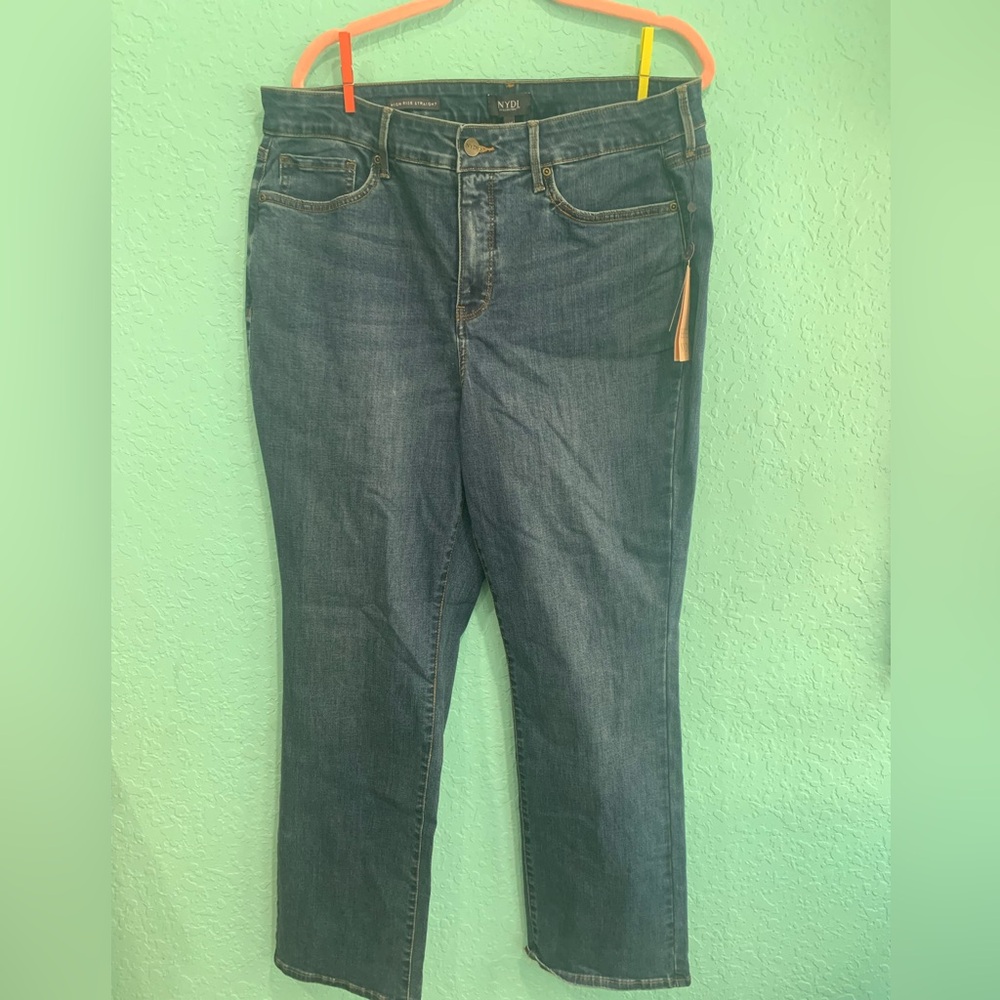 NYDJ Women's High-Rise Straight Jeans NWT presidio 16W lift Tuck cool embrace